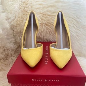 Kelly and Katie bright yellow pumps